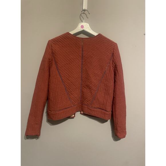 ANTHROPOLOGIE Akemi & Kin Quilted Embroidered Trim Cardigan Jacket Small - Picture 6 of 6